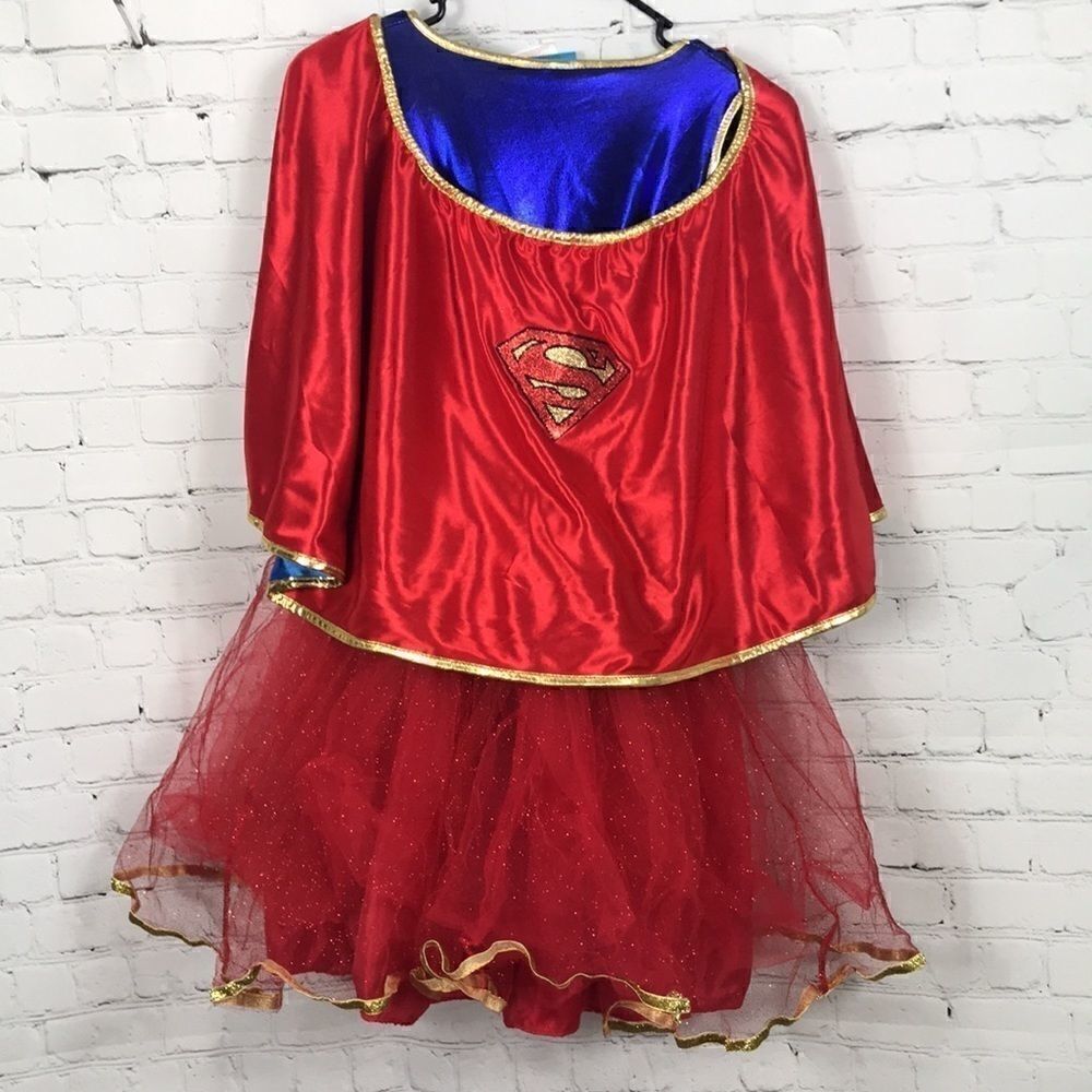 Rubies DC Supergirl Costume 13-14 Lg Cape GUC Halloween - Picture 6 of 9